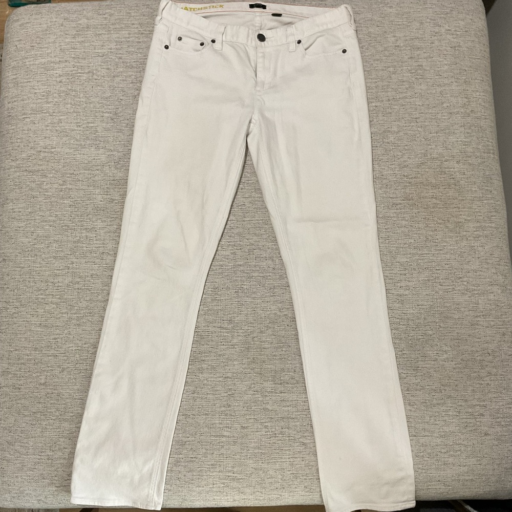 J. Crew Women's Cream Straight Leg Jeans